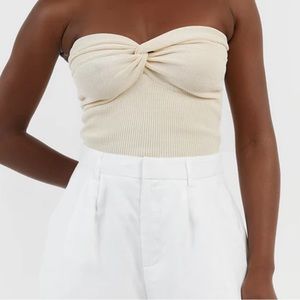 DISSH Anika Twisted cream knit top, size US 2